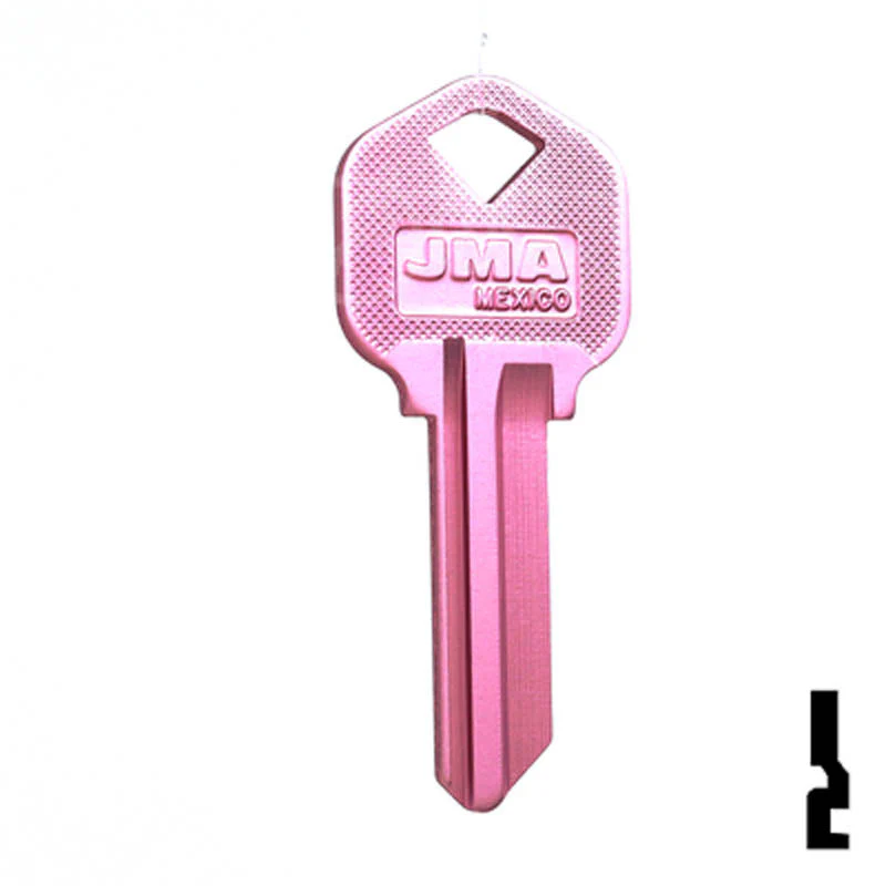 Uncut Aluminum Key Blank | Kwikset KW1 | Pink - Image 2