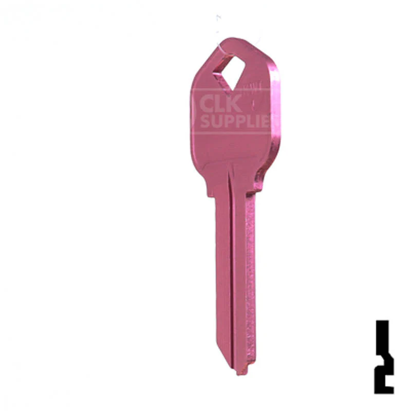 Uncut Aluminum Key Blank | Kwikset KW1 | Pink - Image 9