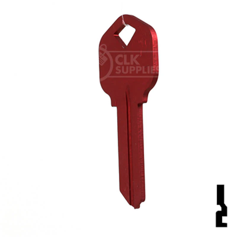 Uncut Aluminum Key Blank | Kwikset KW1 | Red - Image 10