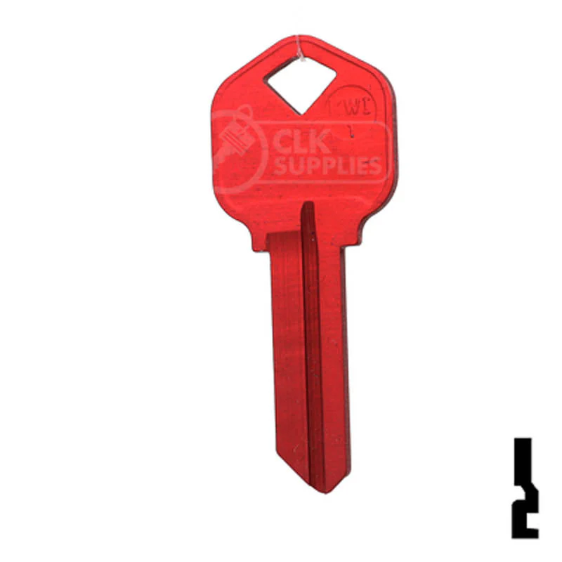 Uncut Aluminum Key Blank | Kwikset KW1 | Red - Image 12