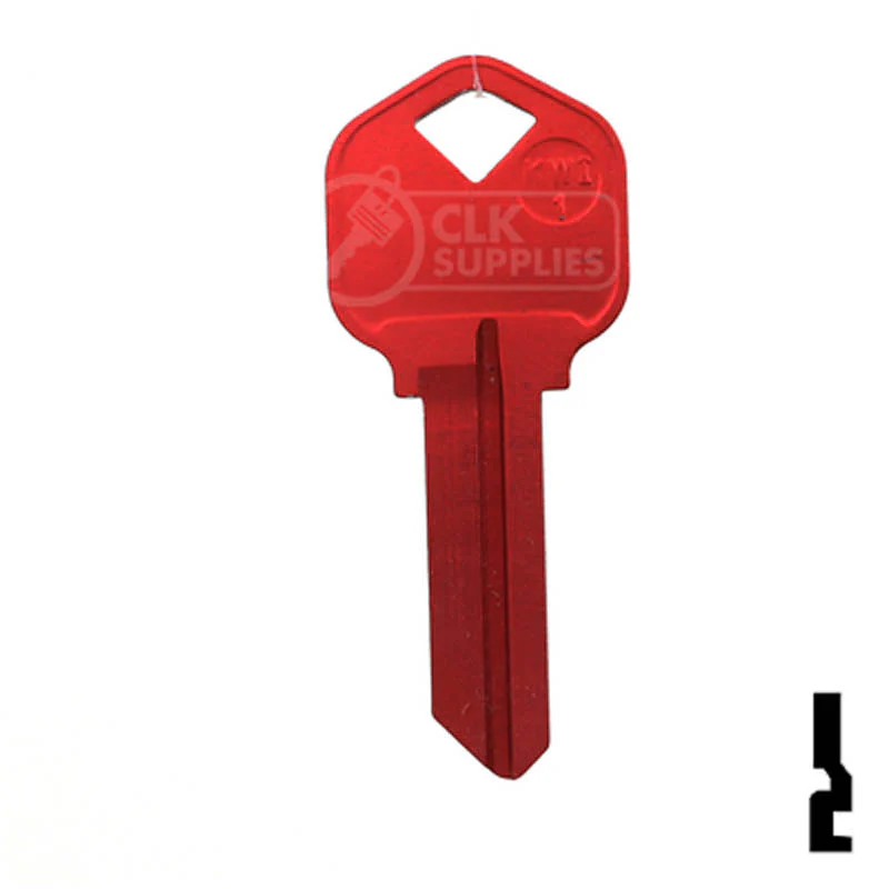 Uncut Aluminum Key Blank | Kwikset KW1 | Red - Image 13