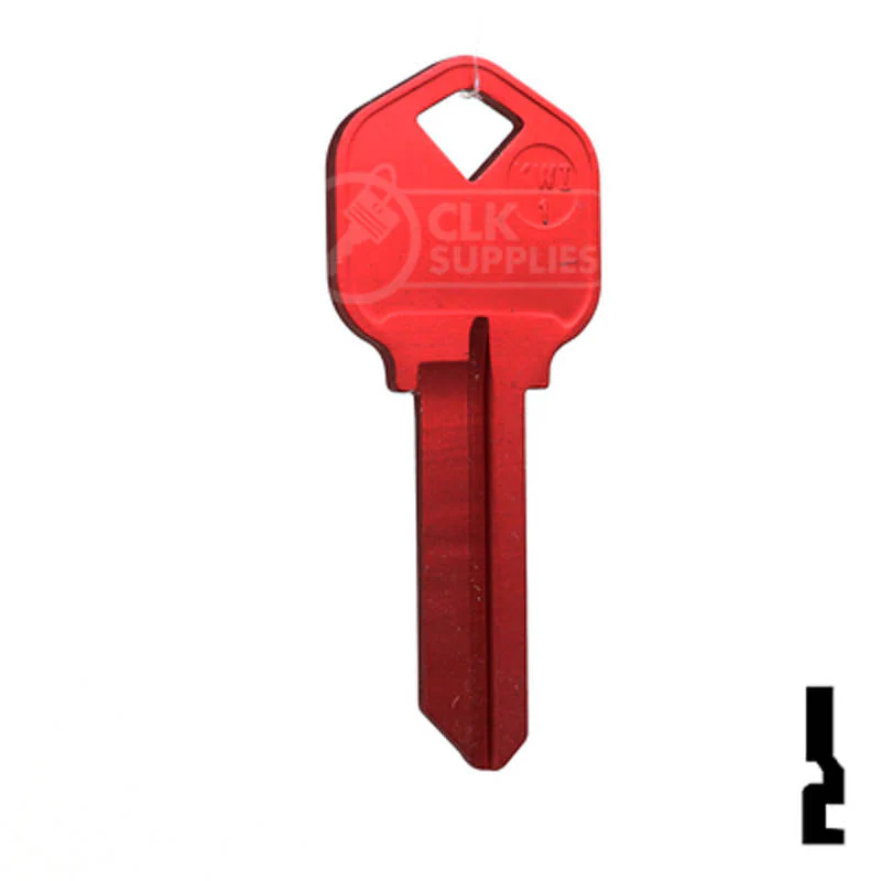 Uncut Aluminum Key Blank | Kwikset KW1 | Red - Image 15