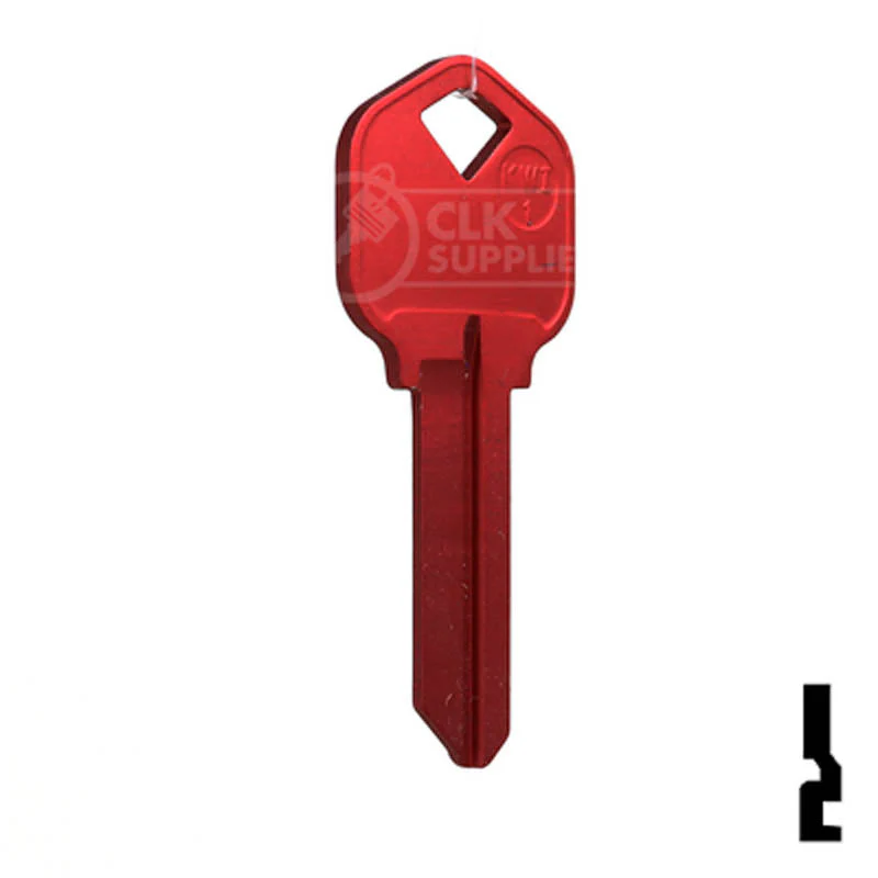 Uncut Aluminum Key Blank | Kwikset KW1 | Red - Image 16