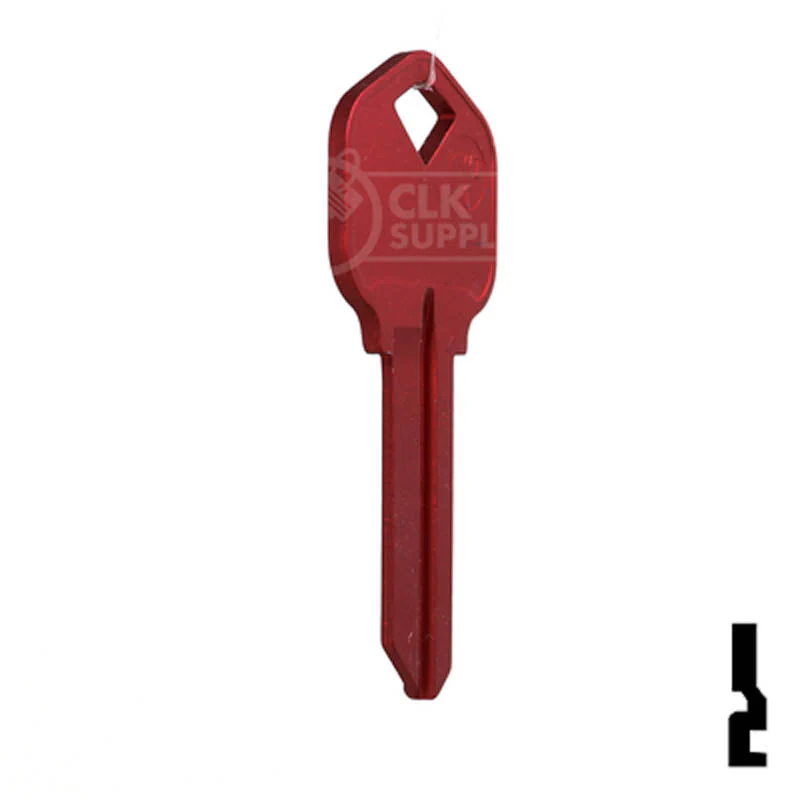 Uncut Aluminum Key Blank | Kwikset KW1 | Red - Image 17
