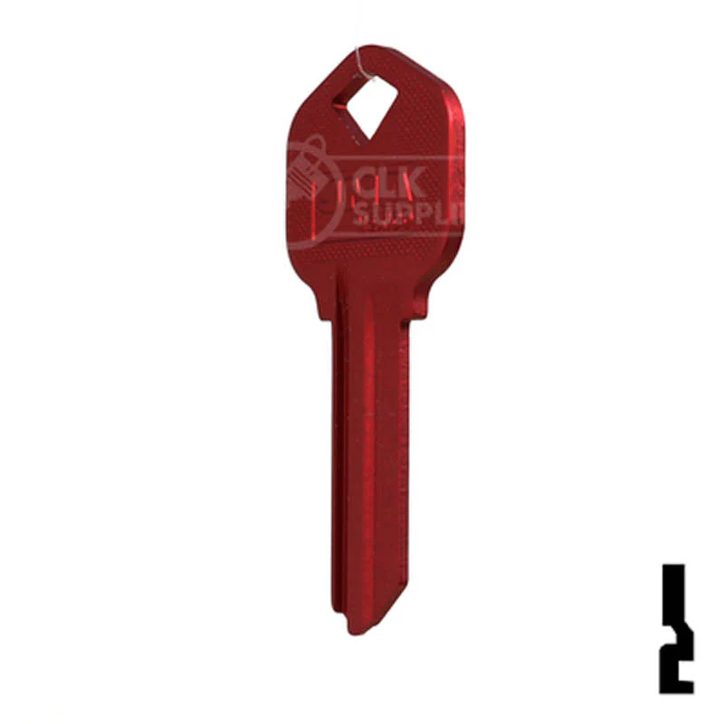 Uncut Aluminum Key Blank | Kwikset KW1 | Red - Image 22