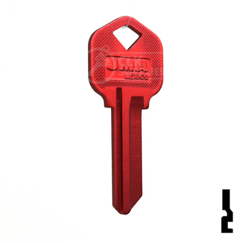 Uncut Aluminum Key Blank | Kwikset KW1 | Red - Image 3