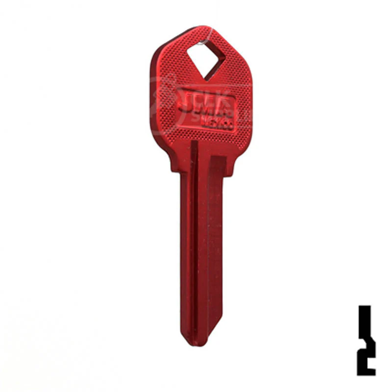 Uncut Aluminum Key Blank | Kwikset KW1 | Red - Image 4