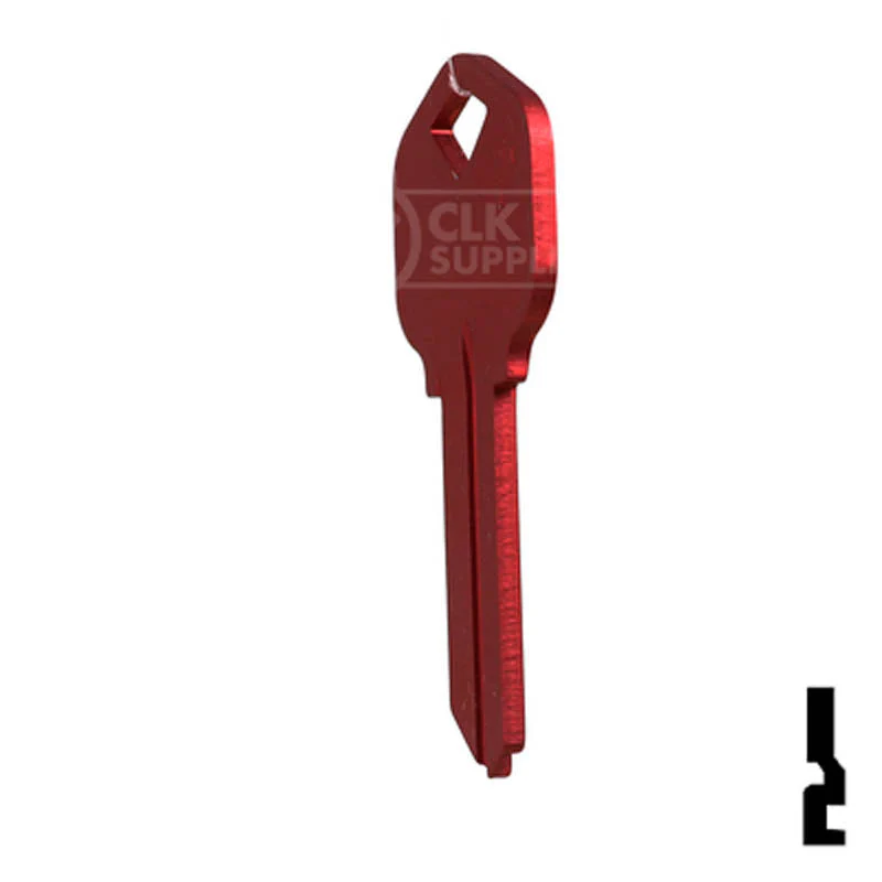 Uncut Aluminum Key Blank | Kwikset KW1 | Red - Image 9