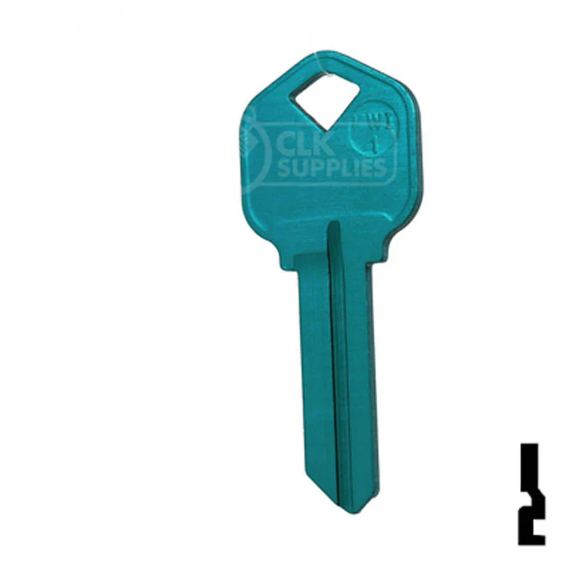 Uncut Aluminum Key Blank | Kwikset KW1 | Turquoise - Image 11