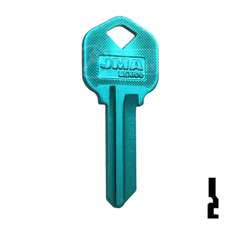 Uncut Aluminum Key Blank | Kwikset KW1 | Turquoise - Image 2