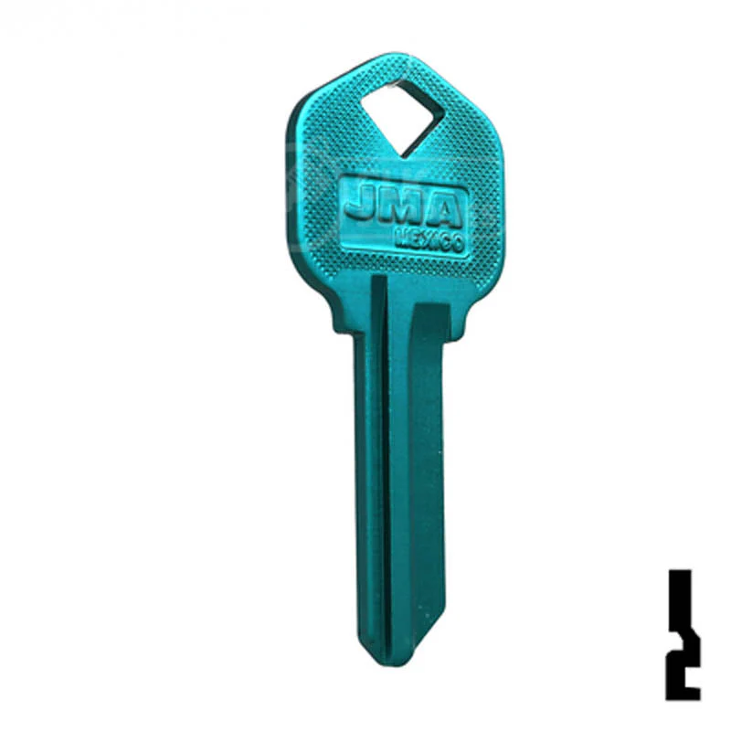 Uncut Aluminum Key Blank | Kwikset KW1 | Turquoise - Image 3