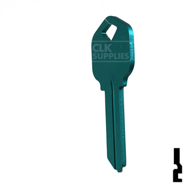 Uncut Aluminum Key Blank | Kwikset KW1 | Turquoise - Image 9