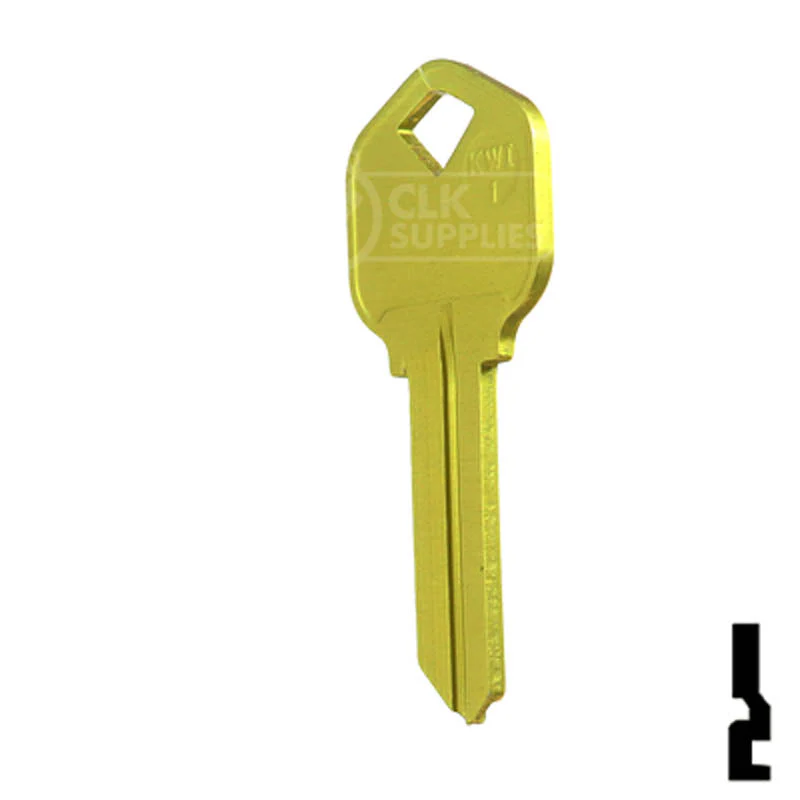 Uncut Aluminum Key Blank | Kwikset KW1 | Yellow - Image 10