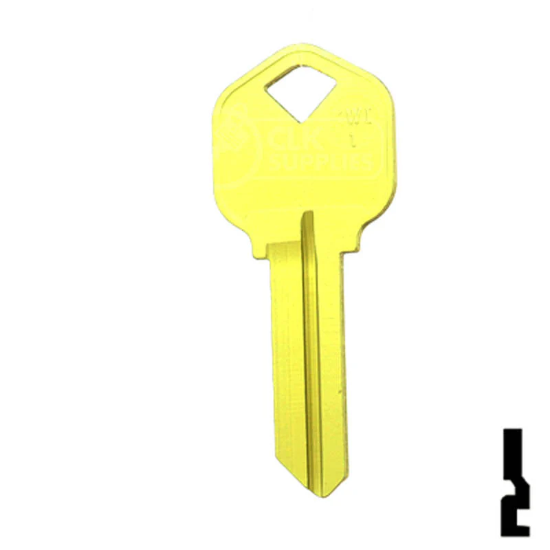Uncut Aluminum Key Blank | Kwikset KW1 | Yellow - Image 12