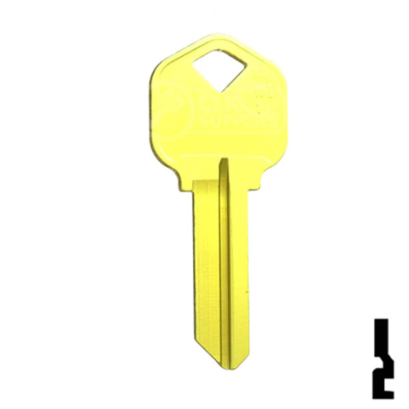 Uncut Aluminum Key Blank | Kwikset KW1 | Yellow - Image 14