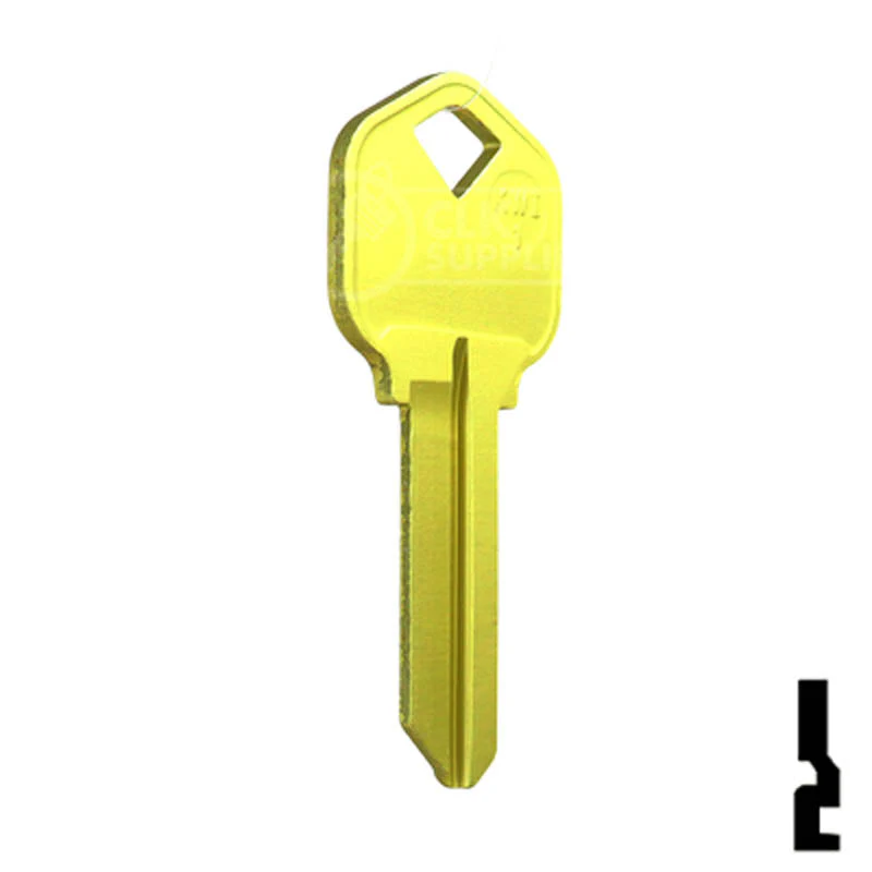 Uncut Aluminum Key Blank | Kwikset KW1 | Yellow - Image 16