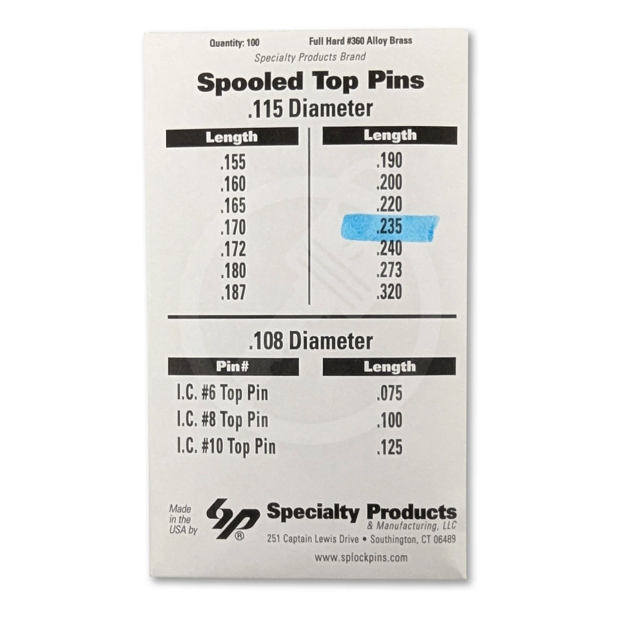Universal Spool Pin 100/Pack - Choose Size - Image 12