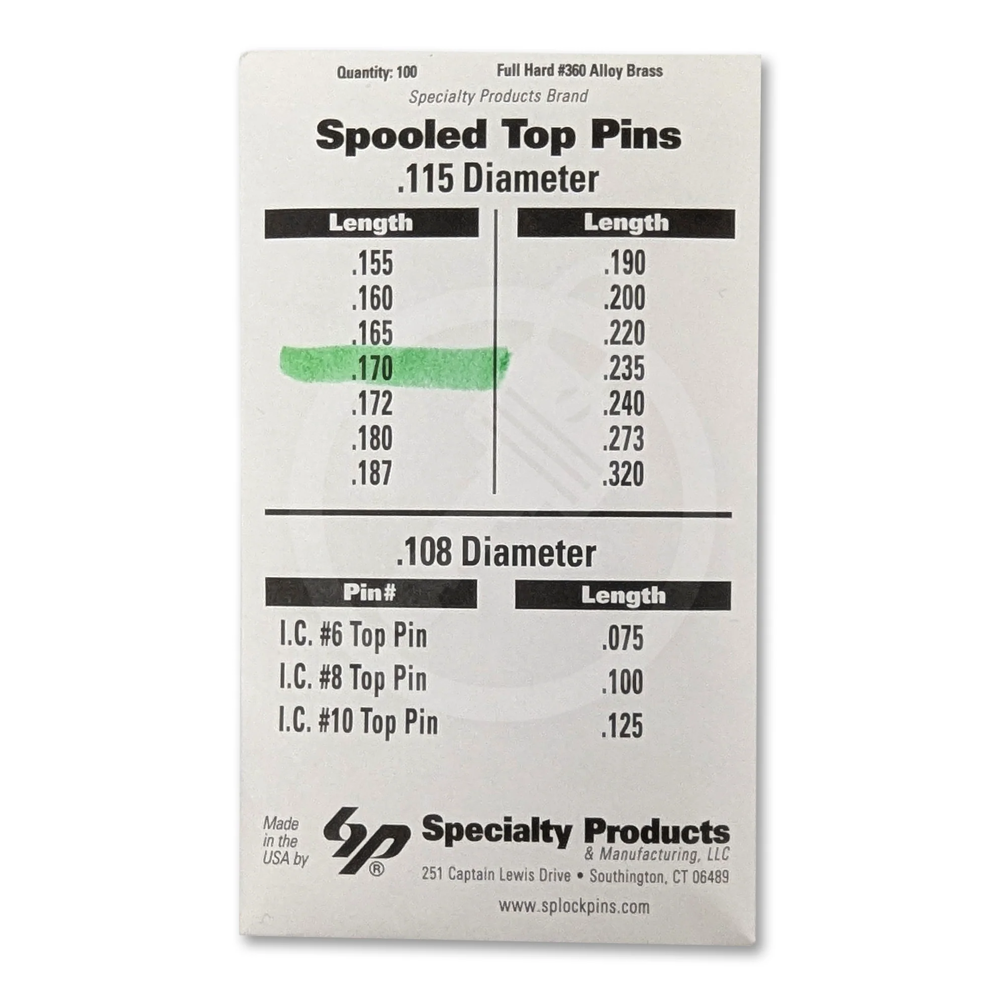 Universal Spool Pin 100/Pack - Choose Size - Image 8