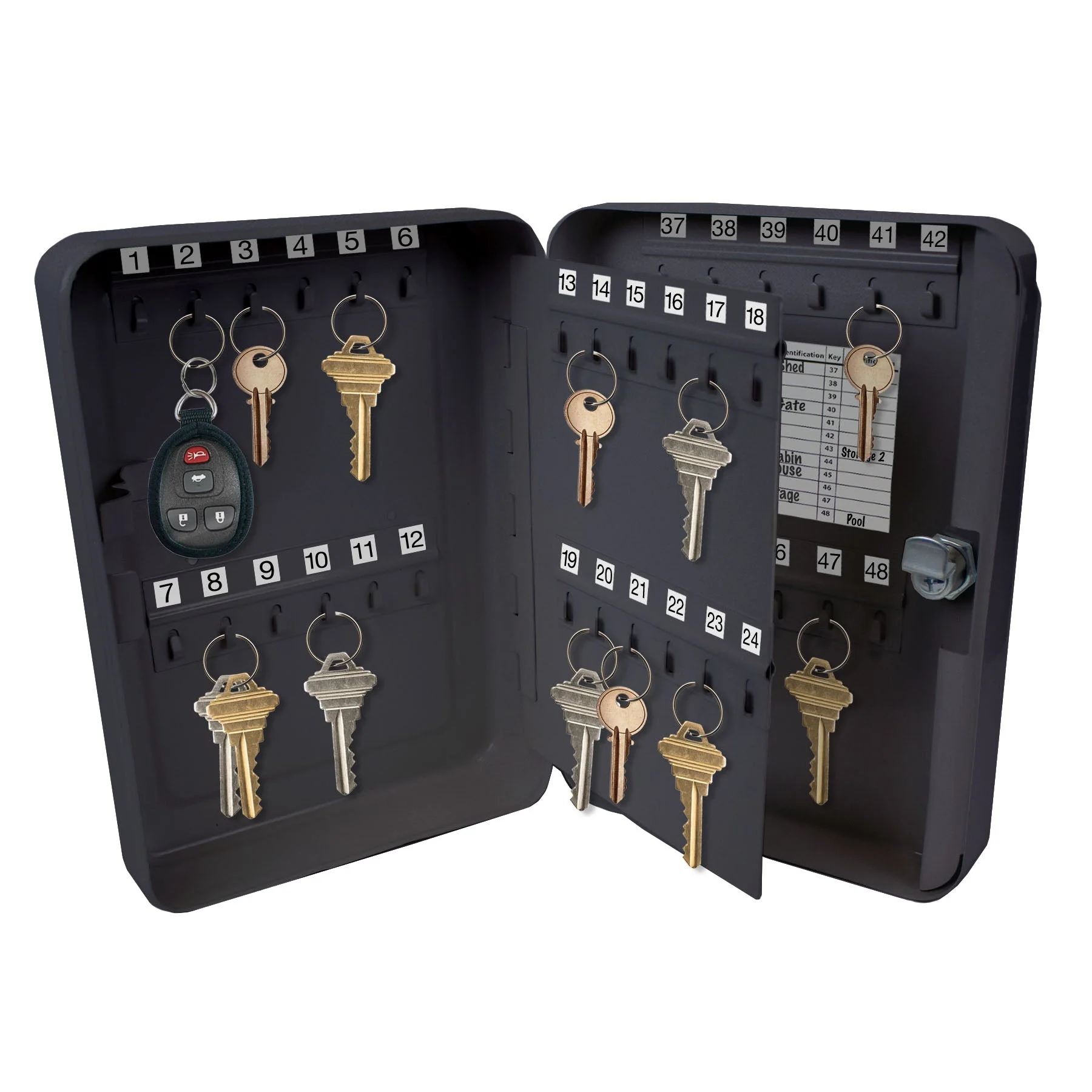 Lucky Line | Metal Key Cabinet 48 Hooks - Image 2