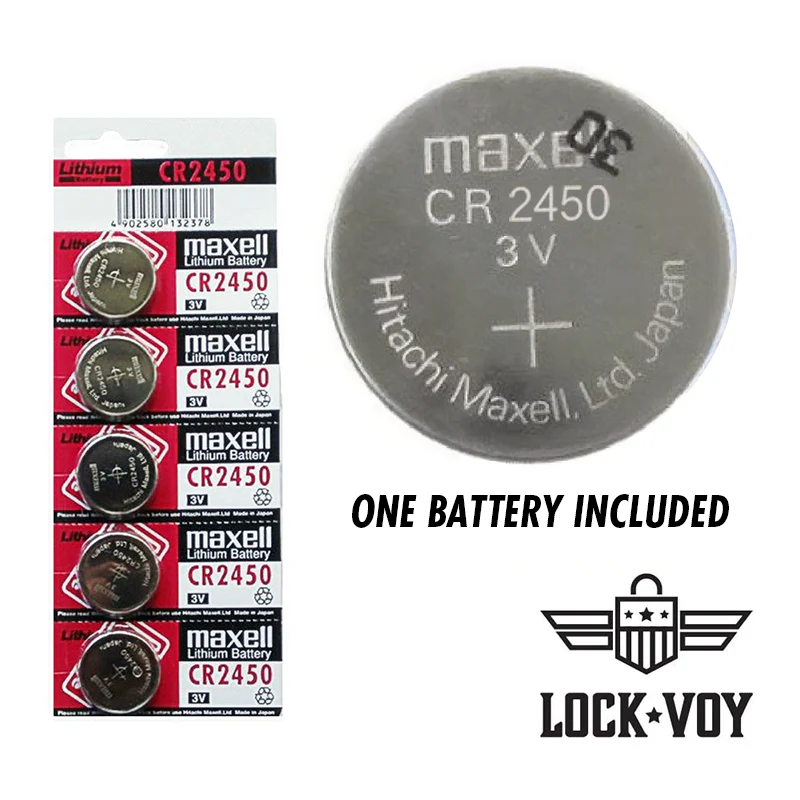 Maxell CR2450 3 Volt Lithium Coin Battery On Tear Strip
