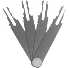 4 Piece Chicago-Style Wafer Lock Pick Set with Riveted Handles - Image 2