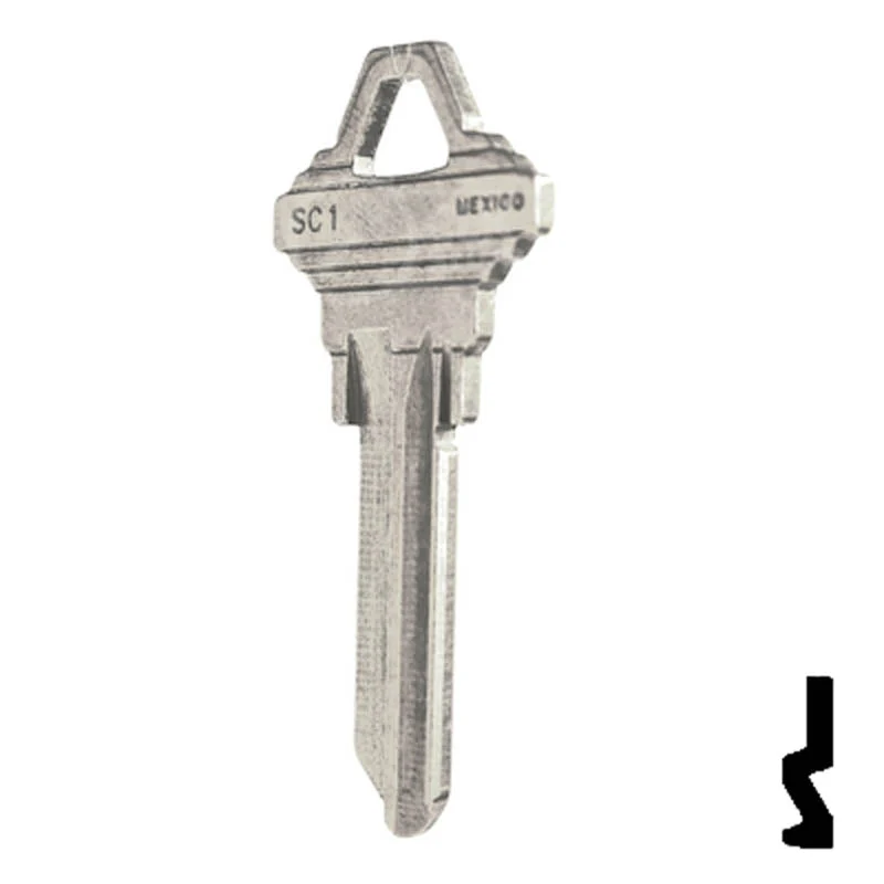 Uncut Key Blank | Schlage | SC1 - Nickel Plated - Image 22