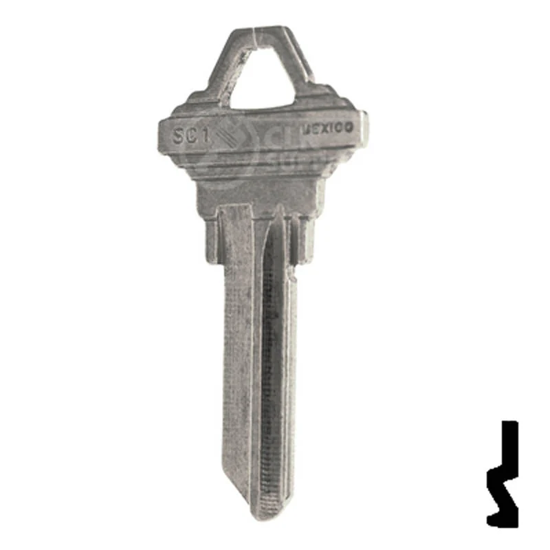 Uncut Key Blank | Schlage | SC1 - Nickel Plated - Image 23