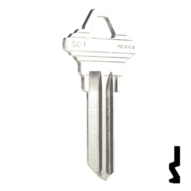 Uncut Key Blank | Schlage | SC1 - Nickel Plated - Image 3