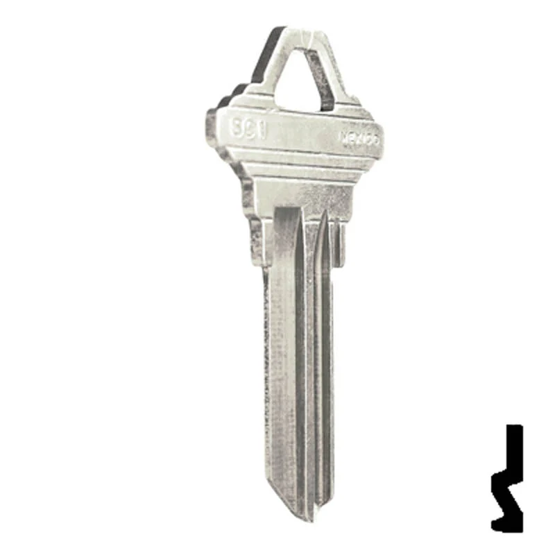 Uncut Key Blank | Schlage | SC1 - Nickel Plated - Image 4