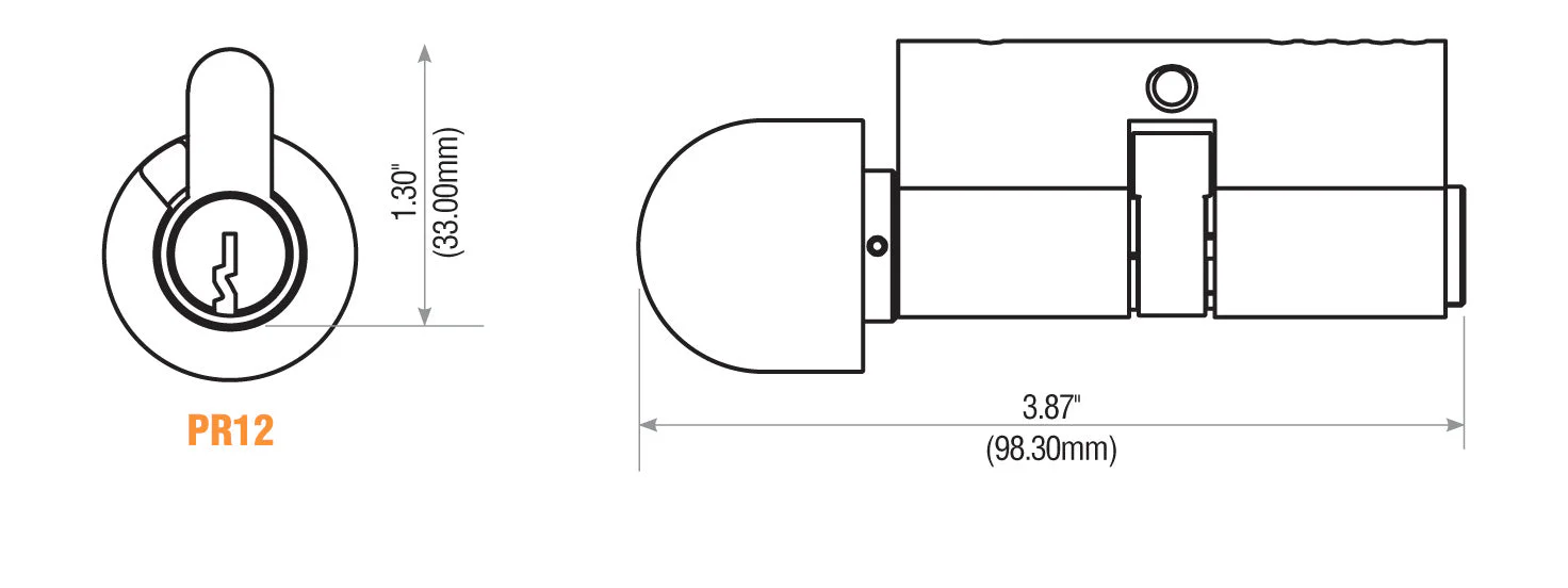Single Sided Profile Cylinder Yale Keyway US4 with Thumb Turn - Image 2
