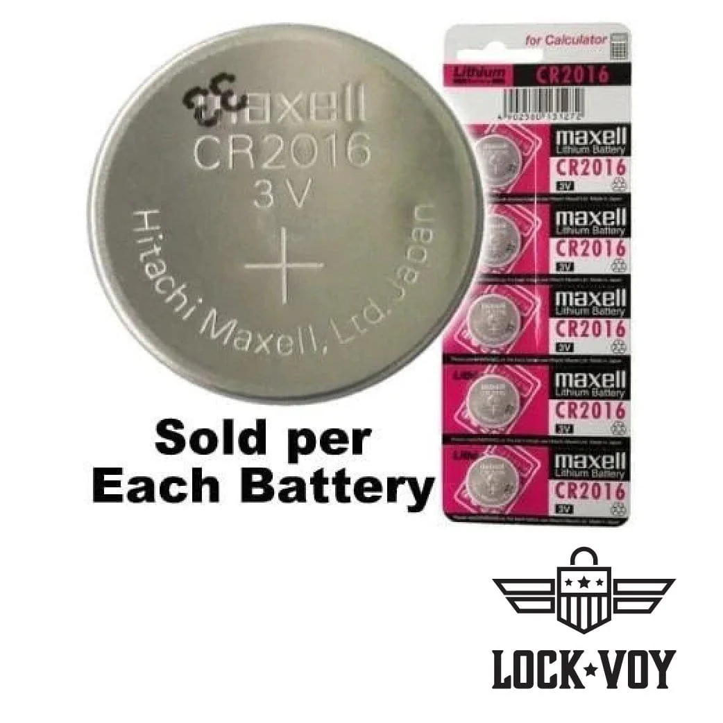 Maxell CR2016 3 Volt Coin Lithium Cell, On Tear Strip