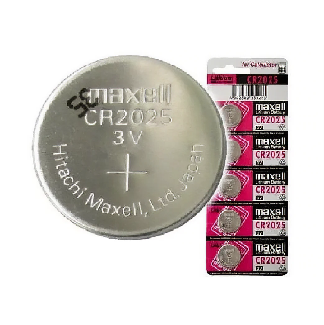 Maxell CR2025 3 Volt Lithium Coin Cell, On Tear Strip