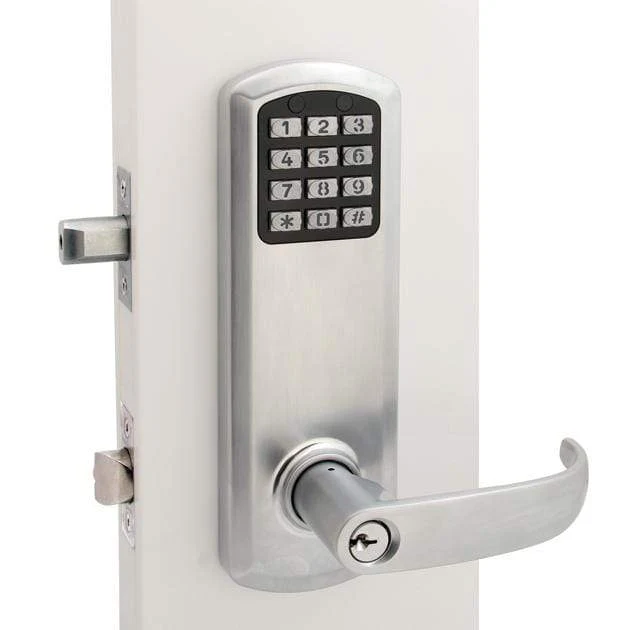 TownSteel E-Genius 2000 Series Grade 1 Interconnected Push Button Electronic Lock 5 1/2" On Center-Satin Chrome