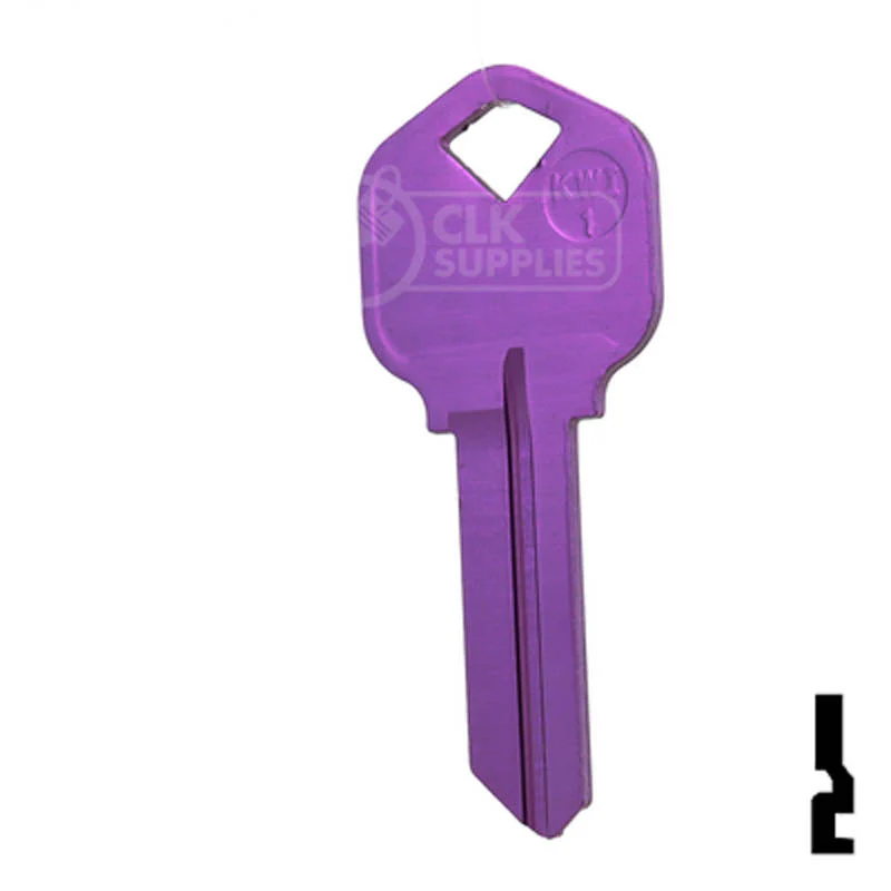 Uncut Aluminum Key Blank | Kwikset KW1 | Lilac - Image 11