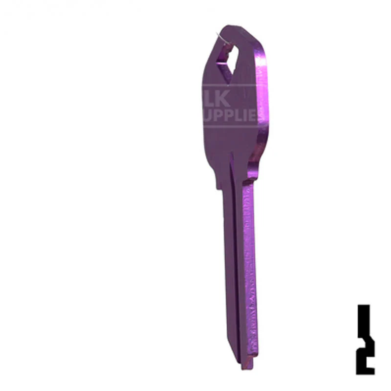 Uncut Aluminum Key Blank | Kwikset KW1 | Lilac - Image 8