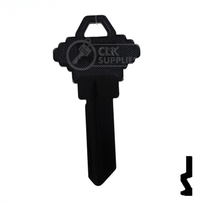 Uncut Aluminum Key Blank | Schlage SC1 | Black