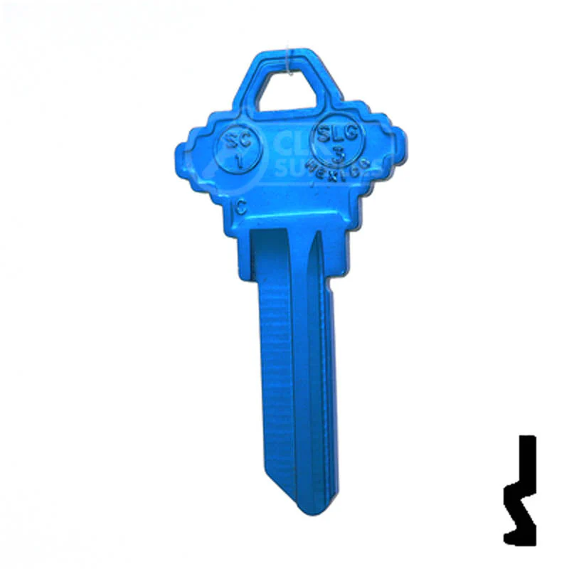 Uncut Aluminum Key Blank | Schlage SC1 | Blue - Image 12