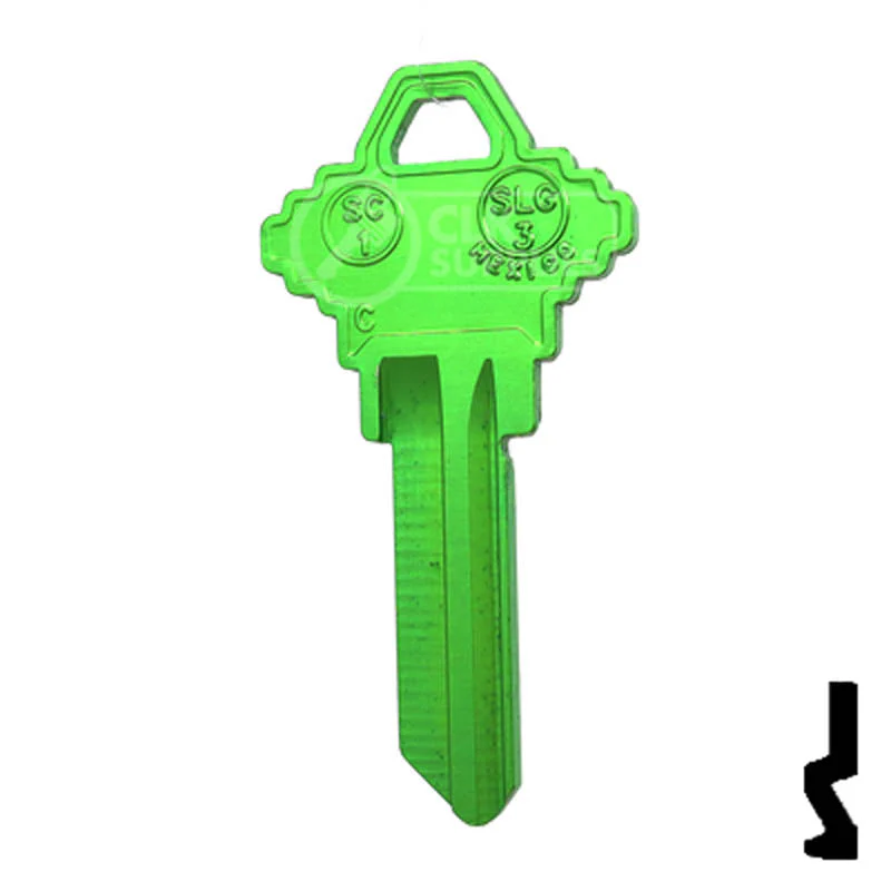 Uncut Aluminum Key Blank | Schlage SC1 | Green - Image 12