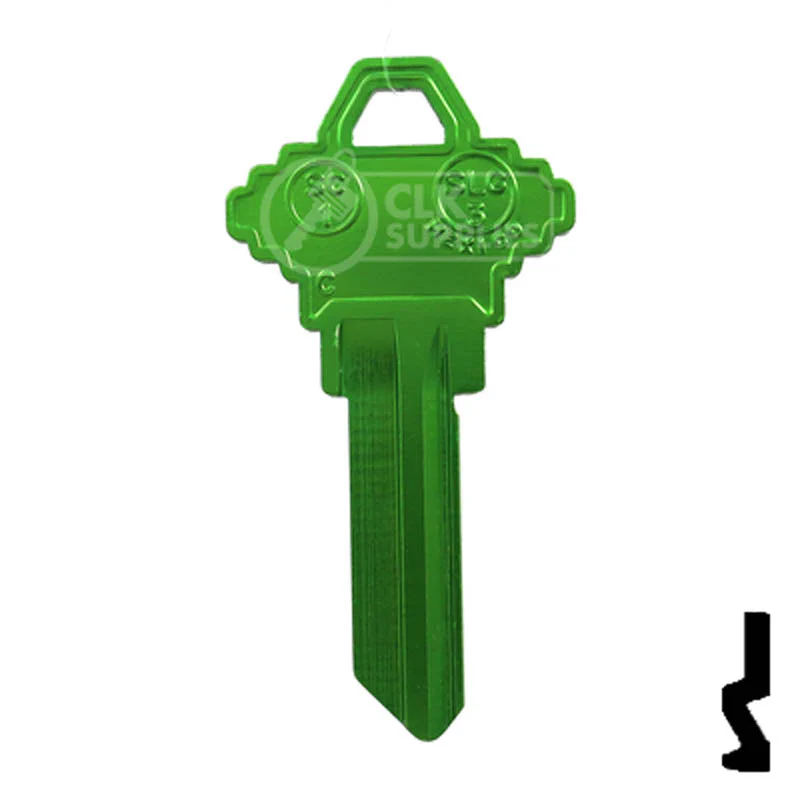 Uncut Aluminum Key Blank | Schlage SC1 | Green - Image 13