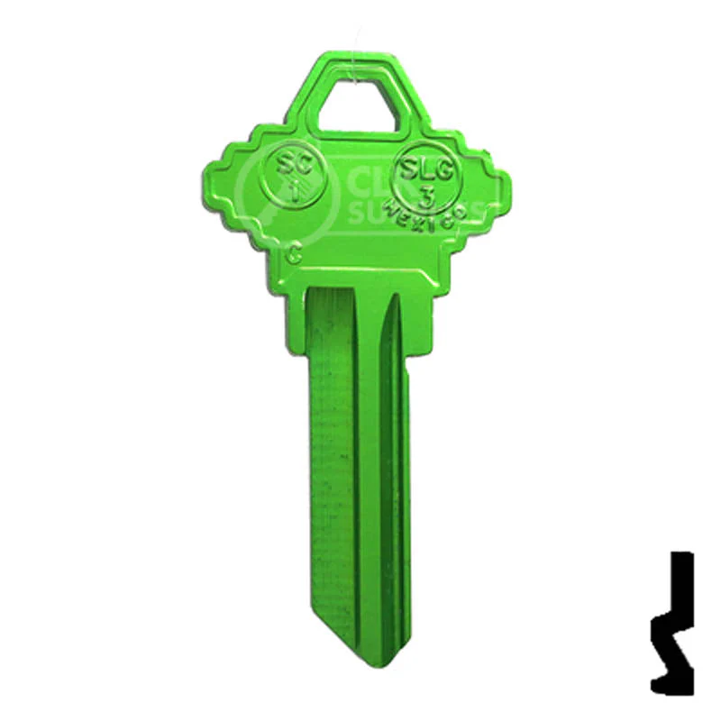 Uncut Aluminum Key Blank | Schlage SC1 | Green - Image 14