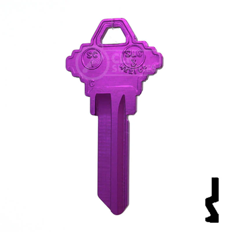 Uncut Aluminum Key Blank | Schlage SC1 | Lilac - Image 12