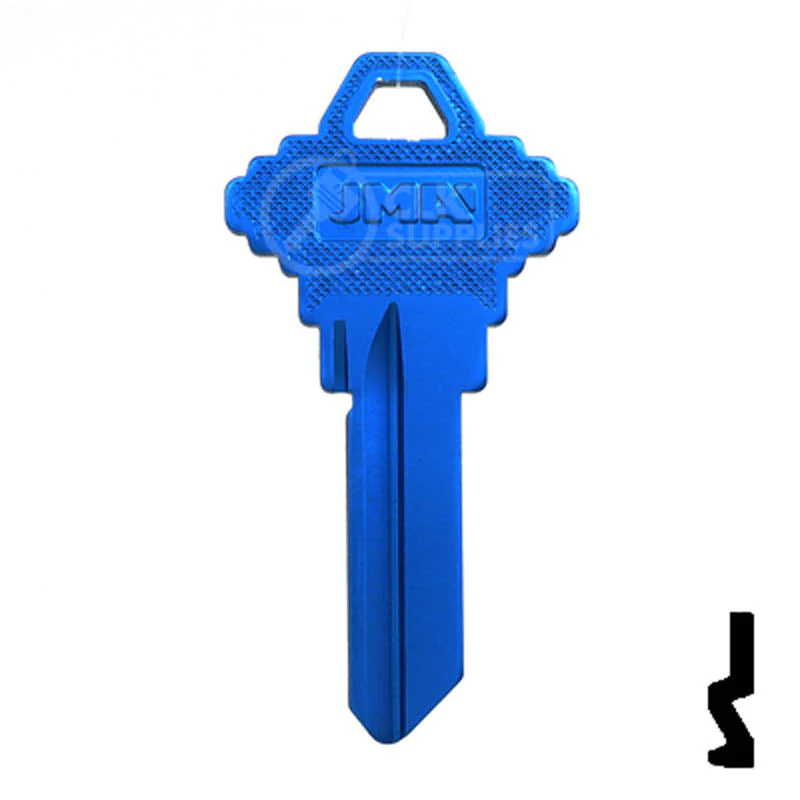Uncut Aluminum Key Blank | Schlage SC1 | Navy Blue
