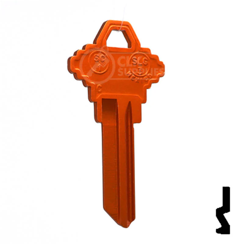 Uncut Aluminum Key Blank | Schlage SC1 | Orange - Image 15