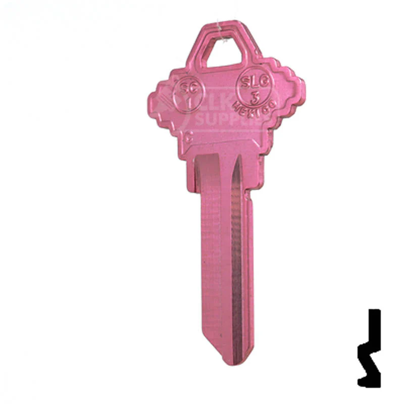 Uncut Aluminum Key Blank | Schlage SC1 | Pink - Image 11