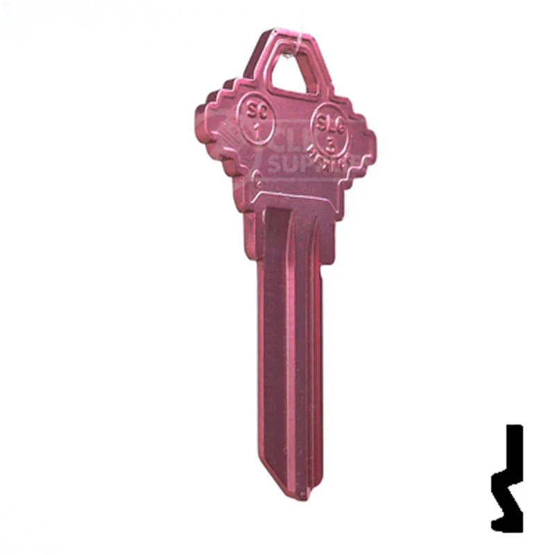 Uncut Aluminum Key Blank | Schlage SC1 | Pink - Image 16