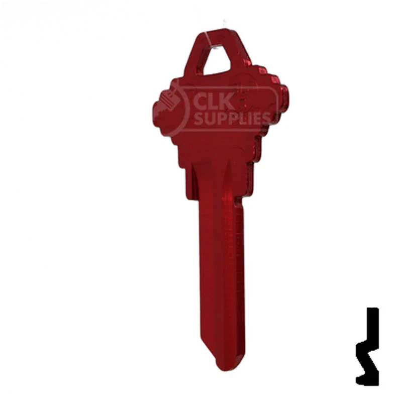 Uncut Aluminum Key Blank | Schlage SC1 | Red - Image 10