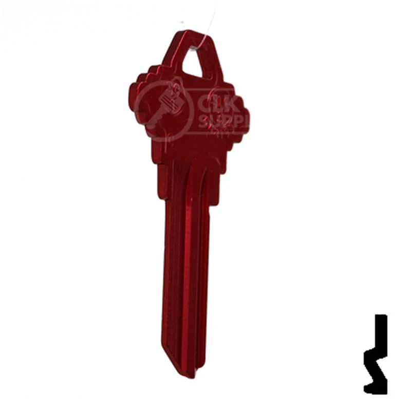 Uncut Aluminum Key Blank | Schlage SC1 | Red - Image 16
