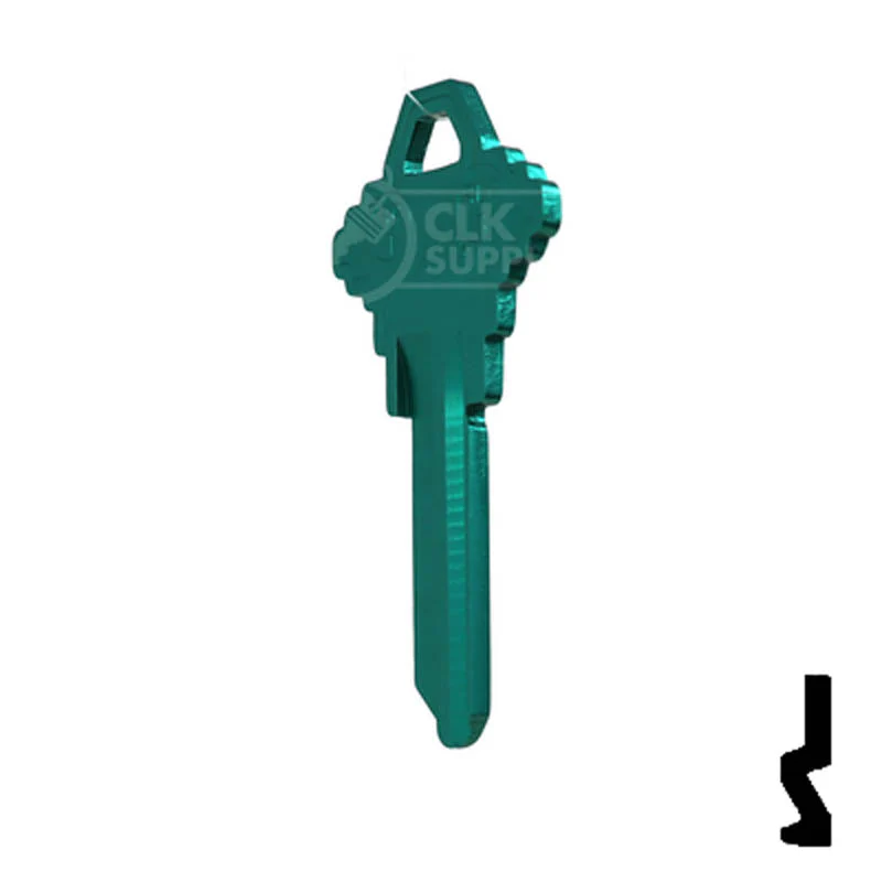Uncut Aluminum Key Blank | Schlage SC1 | Turquoise - Image 10