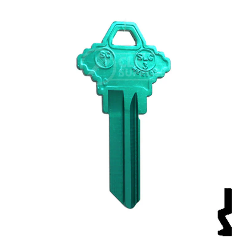 Uncut Aluminum Key Blank | Schlage SC1 | Turquoise - Image 14