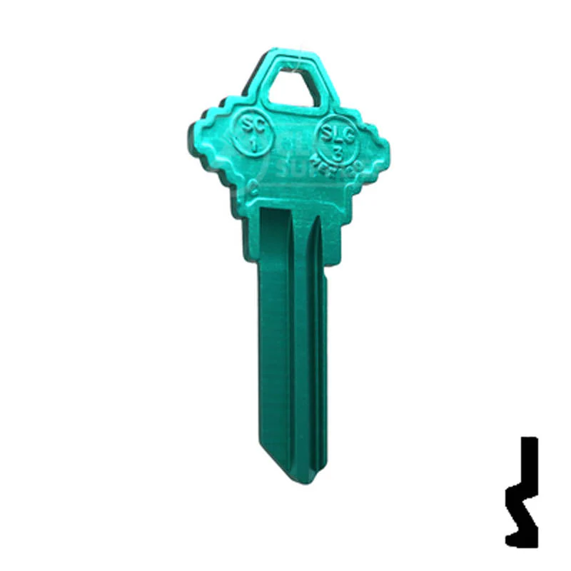 Uncut Aluminum Key Blank | Schlage SC1 | Turquoise - Image 15